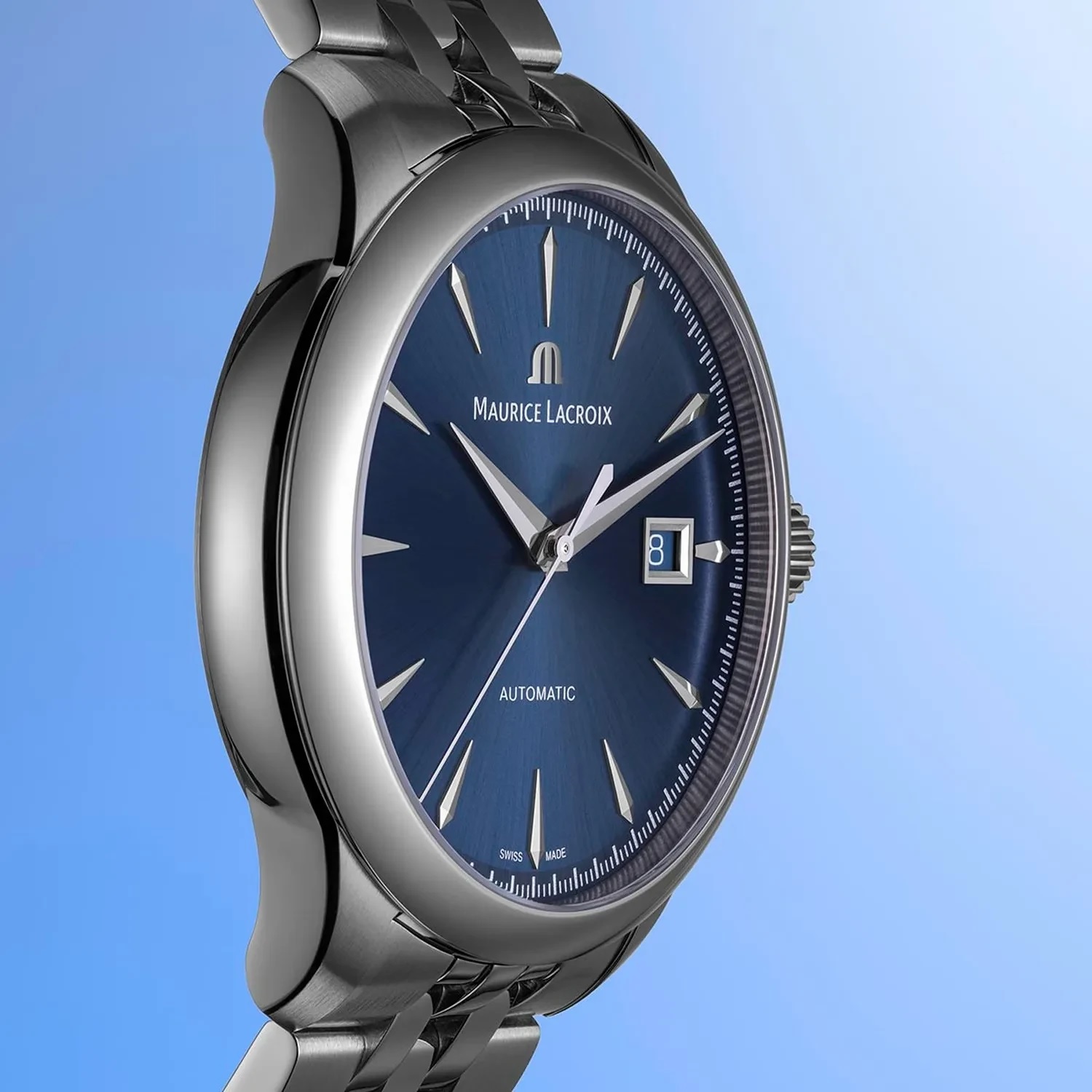 MAURICE LACROIX 1975 Automatic Blue Dial 40mm Silver Stainless Steel Bracelet 756008-SS002-430-1 - 