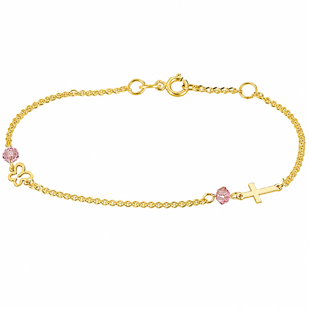 BRACELET Children's Butterfly SENZIO Collection in K9 Yellow Gold with Zircon Stones 3LAV.776B - 