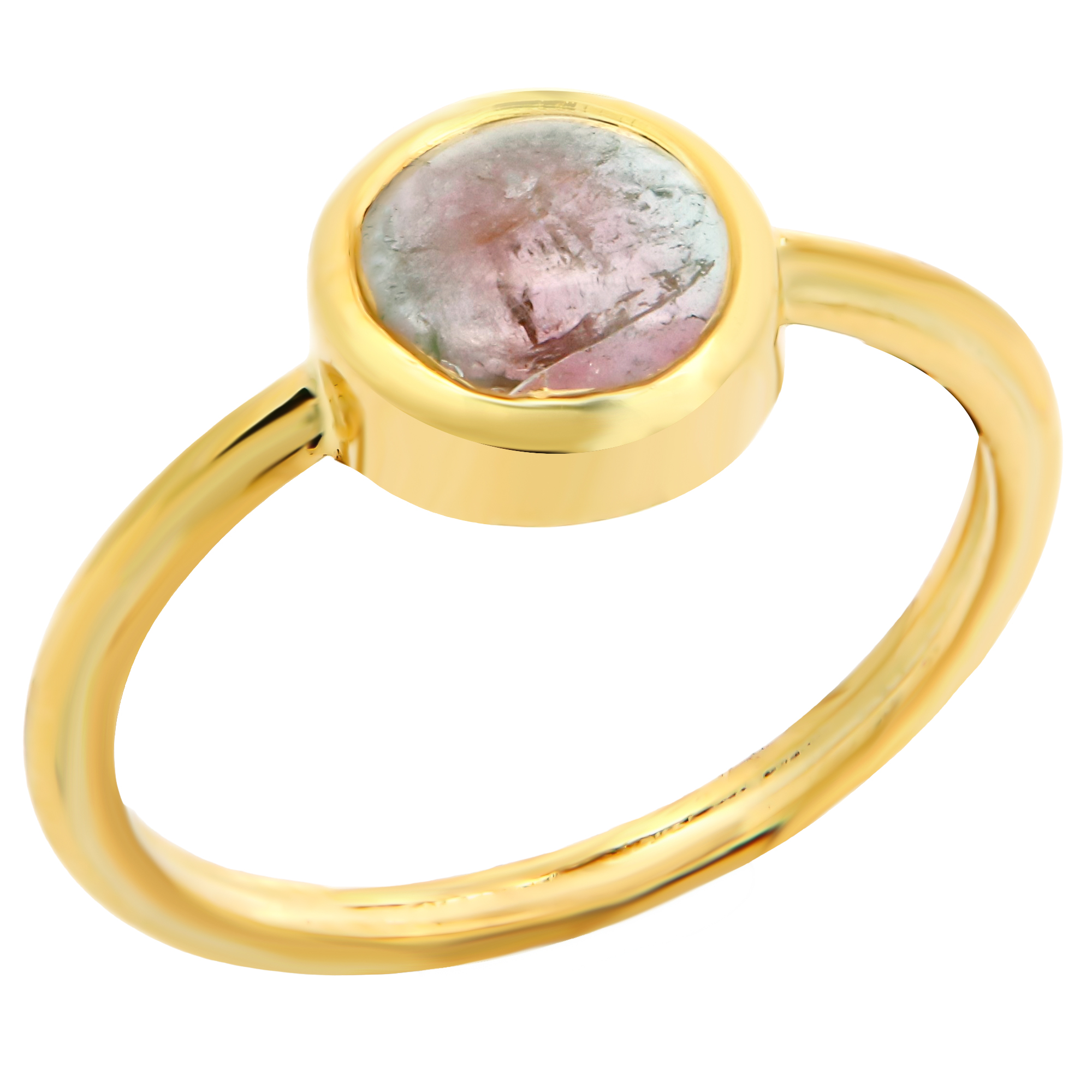 RING Handmade Solitaire Di Natura SENZIO Collection K14 Yellow Gold with Tourmaline 5CR.007R - 
