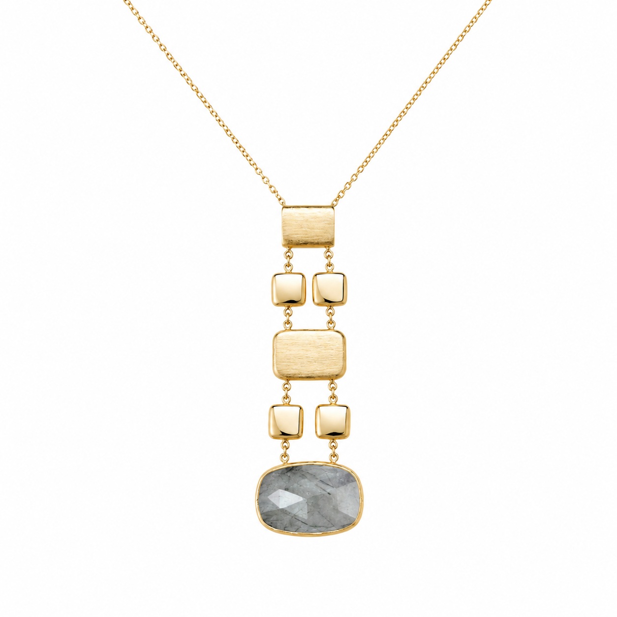 NECKLACE SENZIO Collection Yellow Gold Κ14 with Zircon Stones 5SEN.001K
