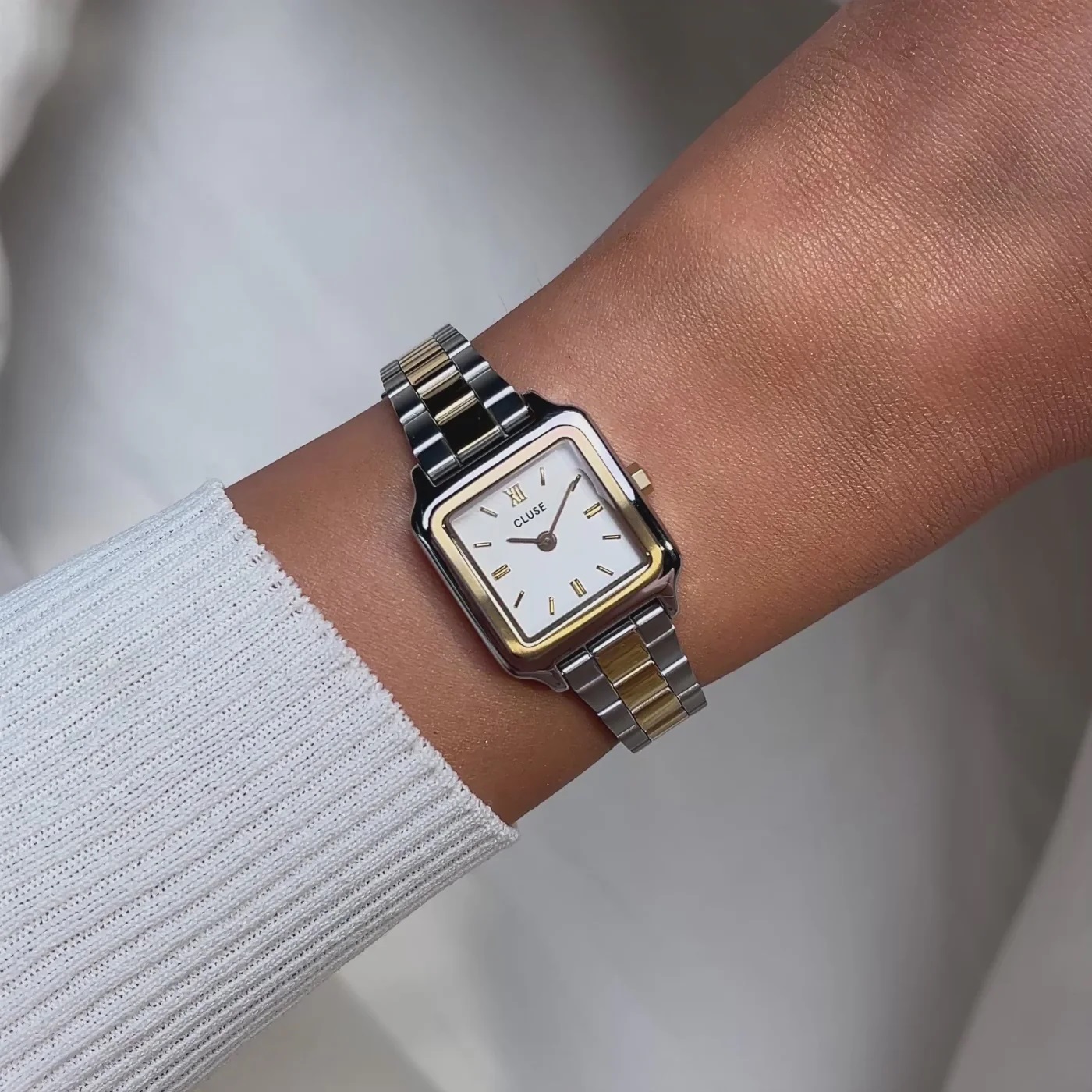 CLUSE Gracieuse  Mini White Dial 21mm Two-Tone Gold and Silver Stainless Steel Bracelet CW15501 - 