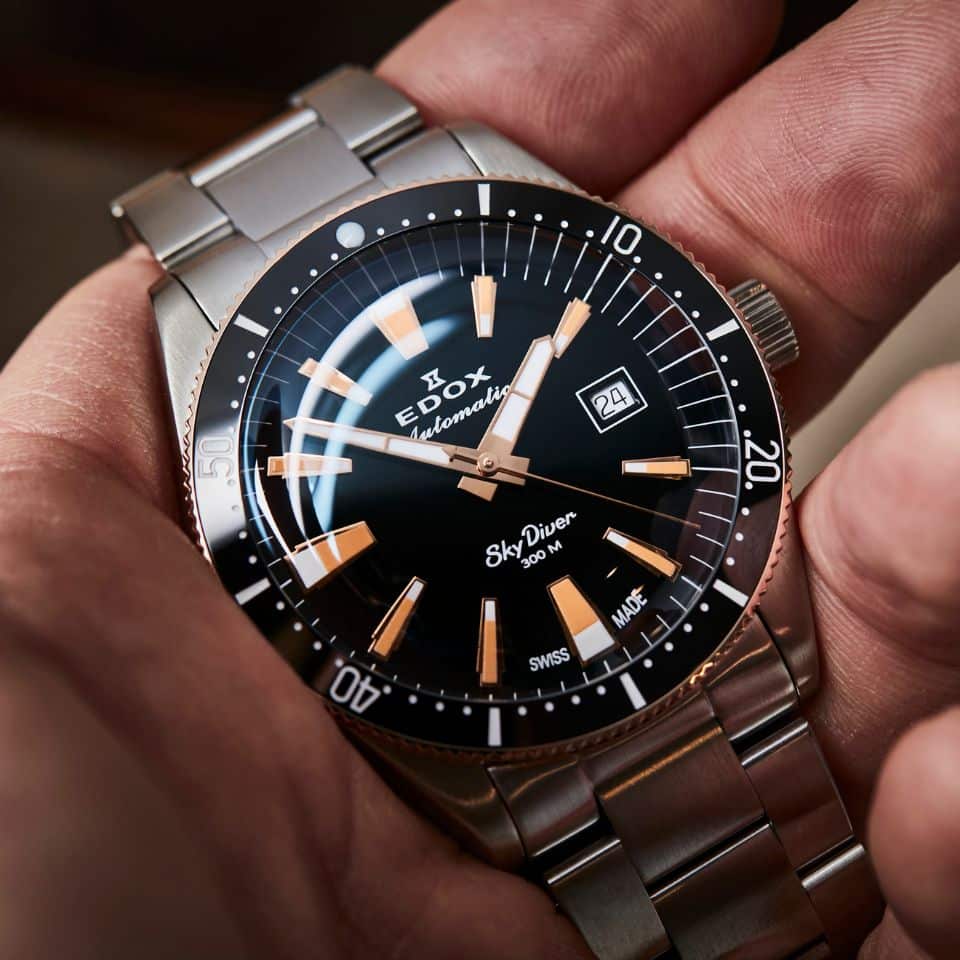 EDOX SkyDiver Date Automatic Limited Edition Black Dial 42mm Silver Stainless Steel Bracelet 80126-357RNM-NIRB - 9