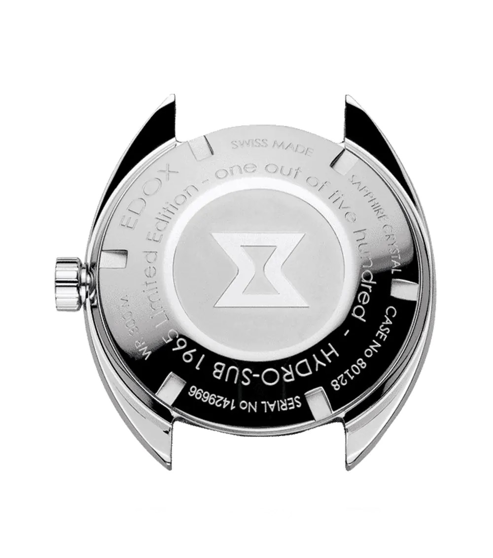EDOX Hydro-Sub Date Automatic Chronometer Green Dial 42mm Silver Stainless Steel Bracelet 80128-357JNM-VID - 
