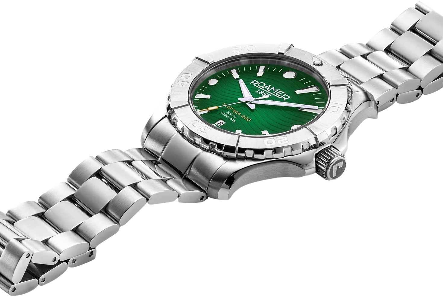 ROAMER Deep Sea 200 Green Dial 43mm Silver Stainless Steel Bracelet 860833-41-75-71 - 3