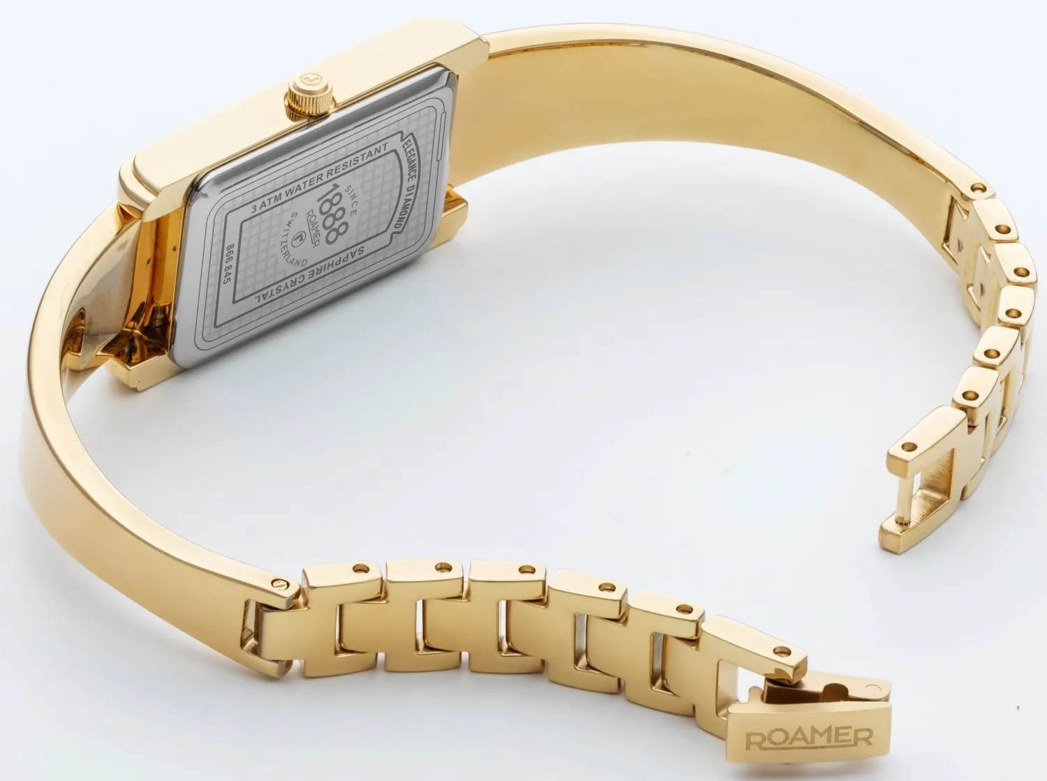 ROAMER Elegance Diamond Gold Dial 17 x 32mm Gold Stainless Steel Bracelet 866845-48-35-20 - 3