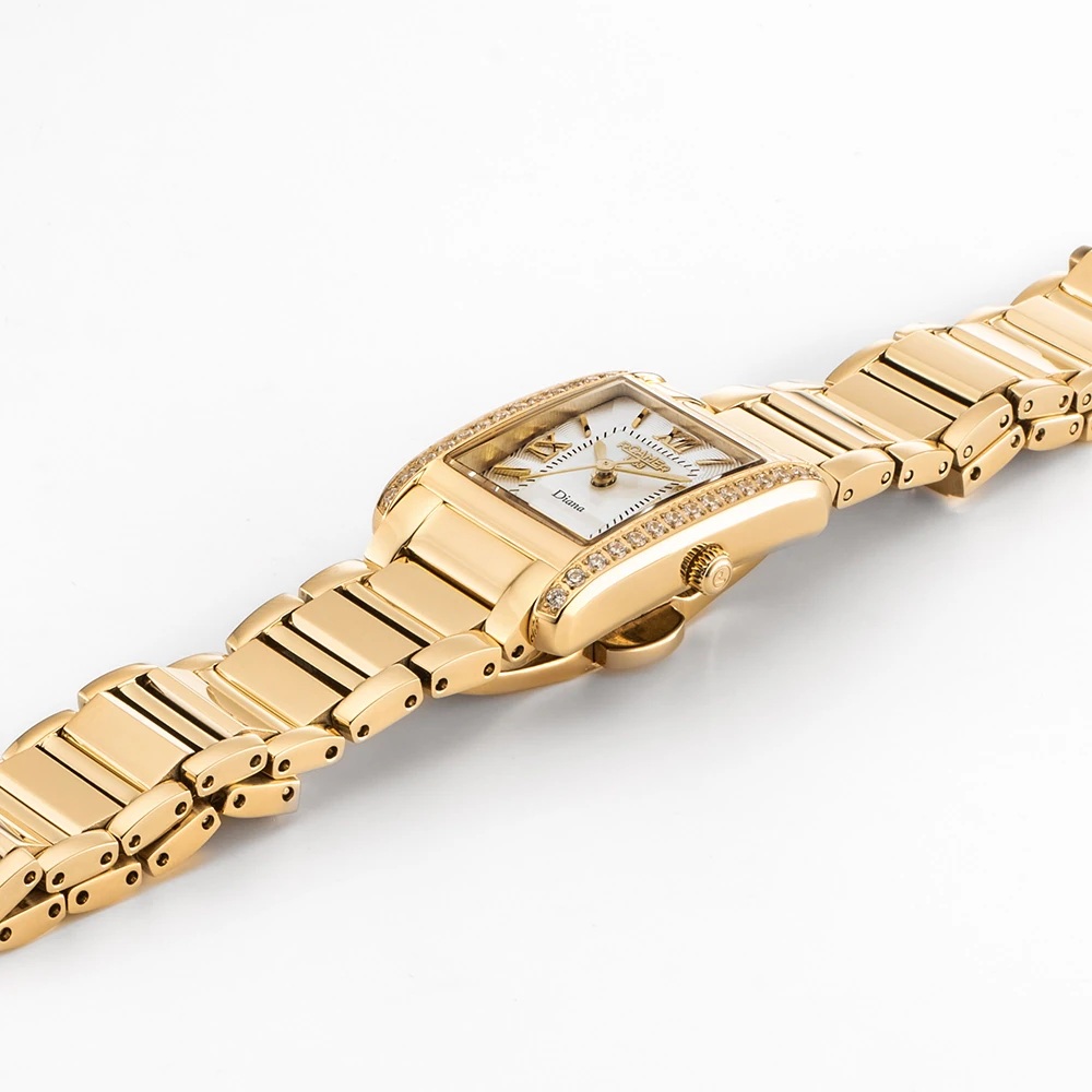 ROAMER Diana White Pearl Dial 17x23mm Gold Stainless Steel Bracelet 869647-48-20-20 - 