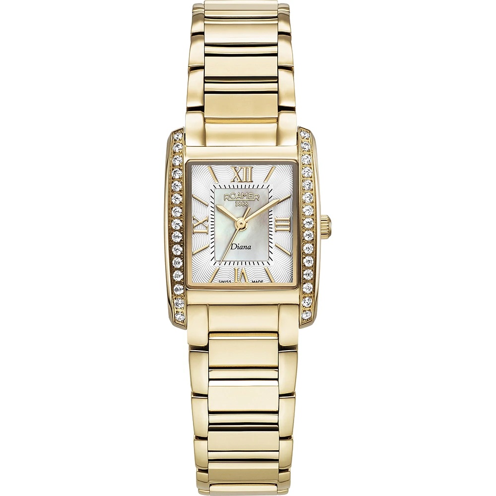 ROAMER Diana White Pearl Dial 17x23mm Gold Stainless Steel Bracelet 869647-48-20-20 - 