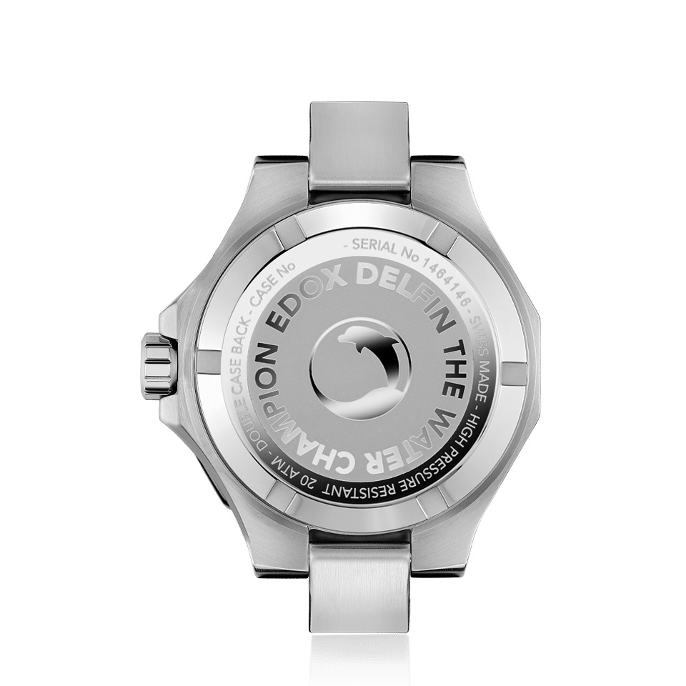 EDOX Delfin The Original Green Dial 43mm Silver Stainless Steel Bracelet 53021-3M-VID - 