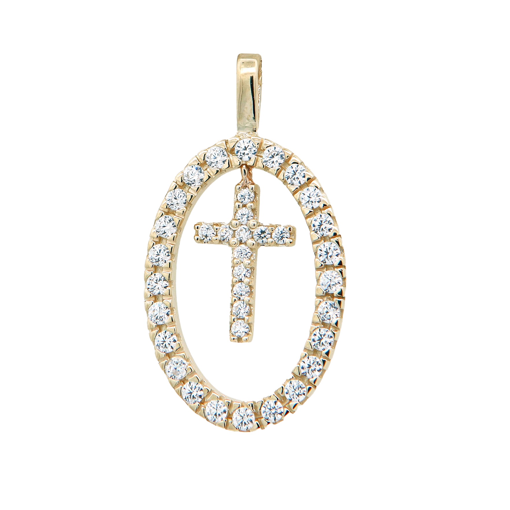 PENDANT Stone-set SENZIO Collection K9 Yellow Gold with Zircon Stones 933038-00PE.K9 - 