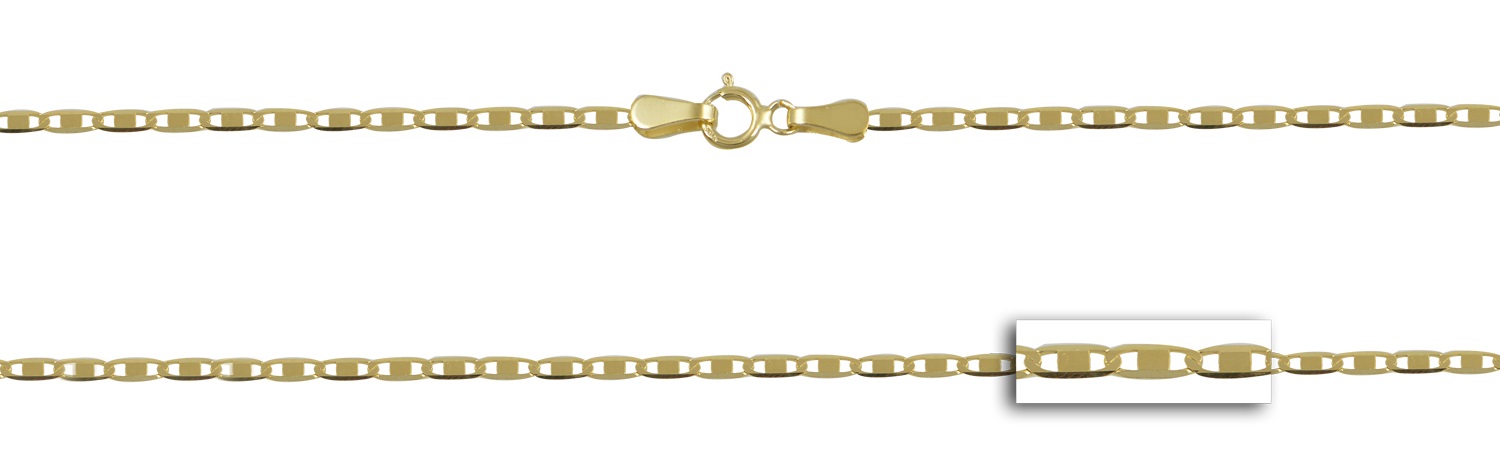 ΑΛΥΣΙΔΑ Λαιμού Valentino Κ14 50cm Κίτρινο Χρυσό VAL050Y-K14.50 - 2
