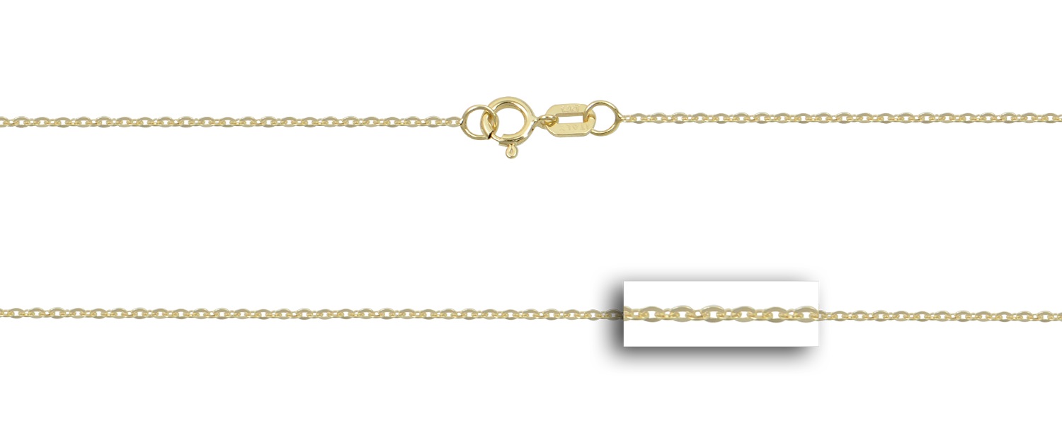CHAIN Necklace Rolo Diamonded #1 K14 50cm Yellow Gold ROLD035Y-K14.50 - 
