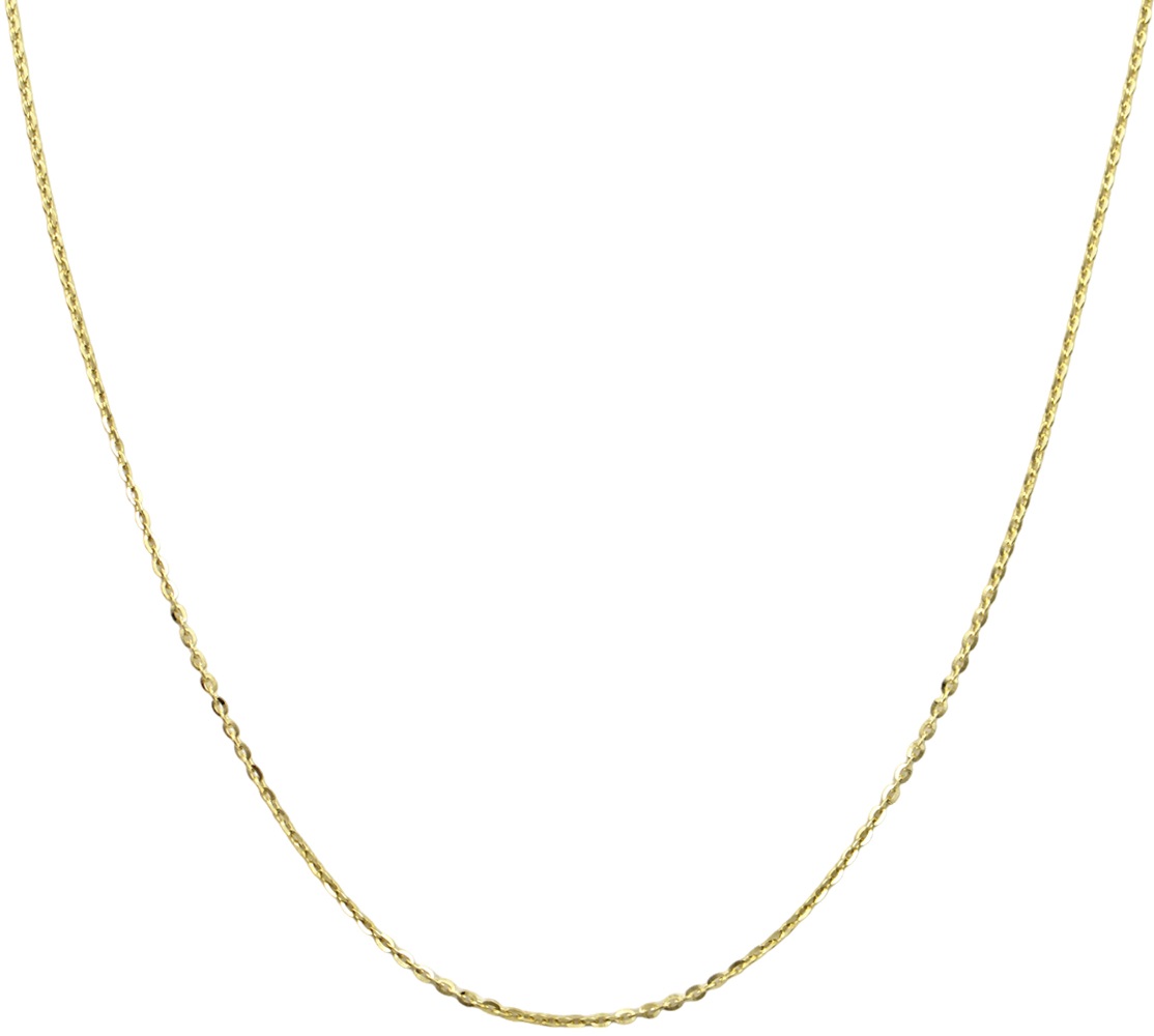 CHAIN Necklace Rolo Diamonded #1 K14 50cm Yellow Gold ROLD035Y-K14.50 - 