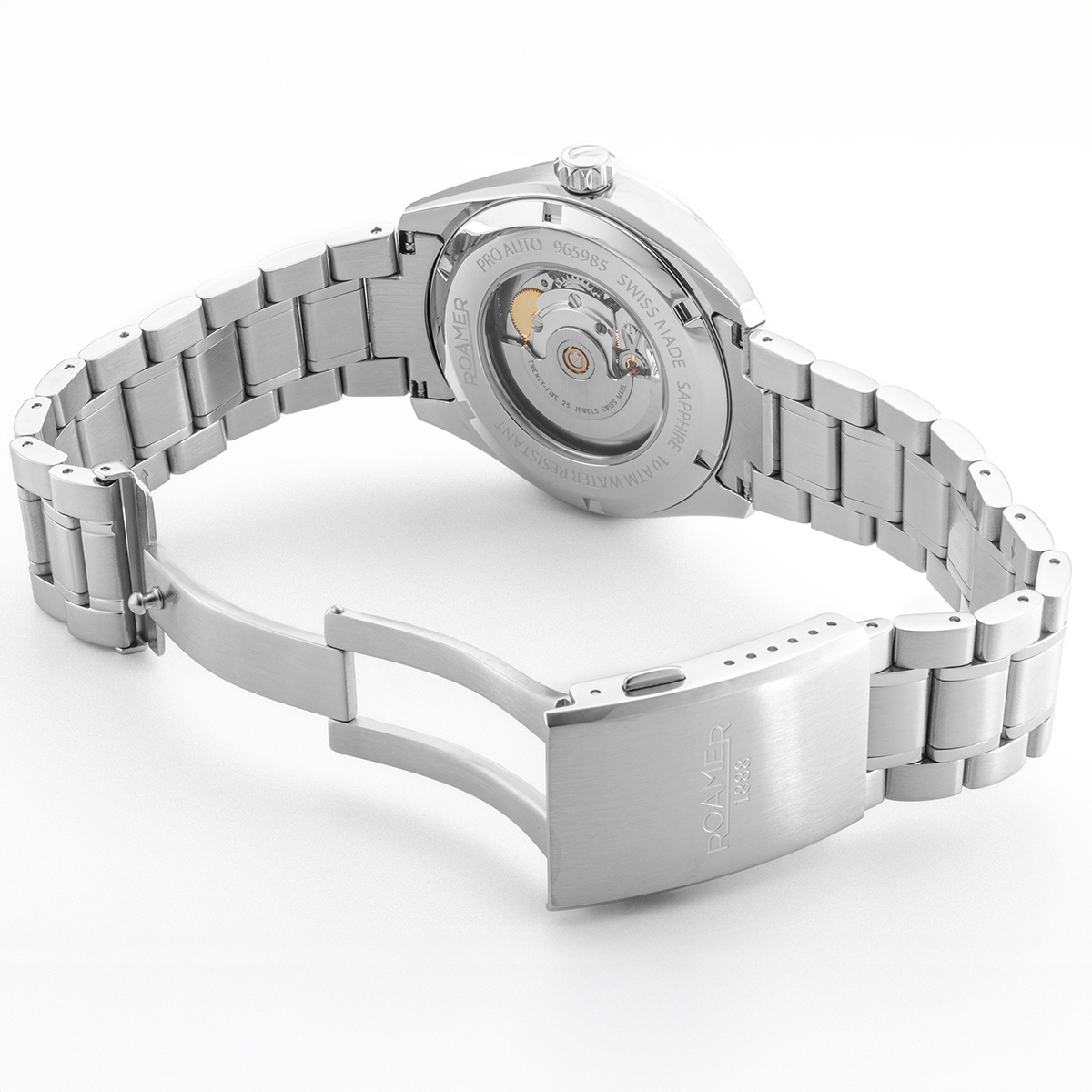 ROAMER Pro Auto Skeleton Black Dial 42mm Silver Stainless Steel Bracelet 965985-41-85-20 - 4