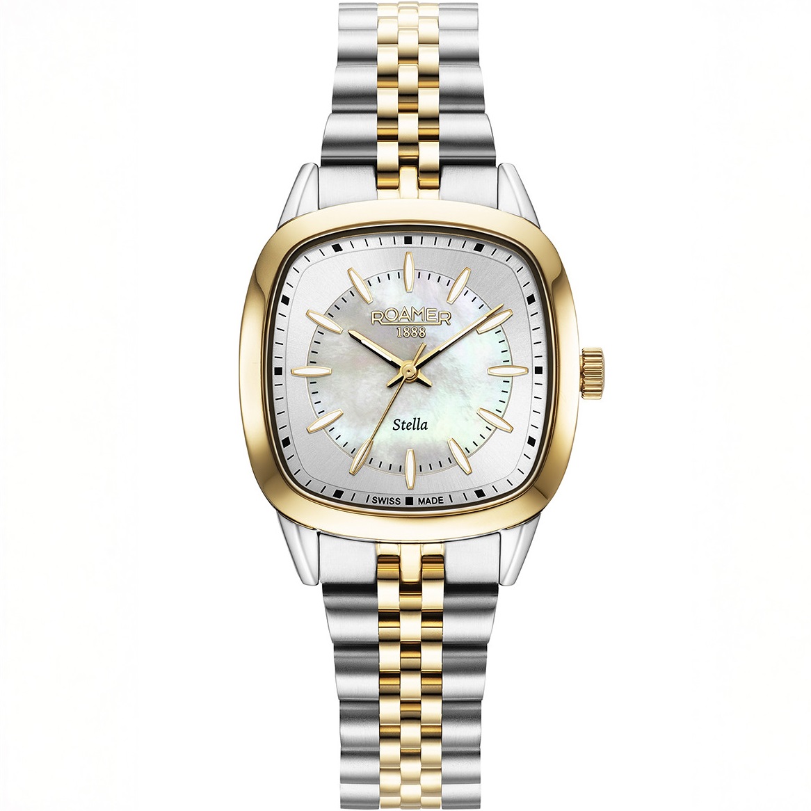 ROAMER Stella White Pearl Dial 32.5mm Two Tone Gold Stainless Steel Bracelet 966847-47-20-20 - 