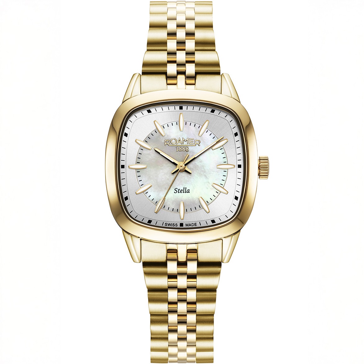 ROAMER Stella White Pearl Dial 32.5mm Gold Stainless Steel Bracelet 966847-48-20-20 - 