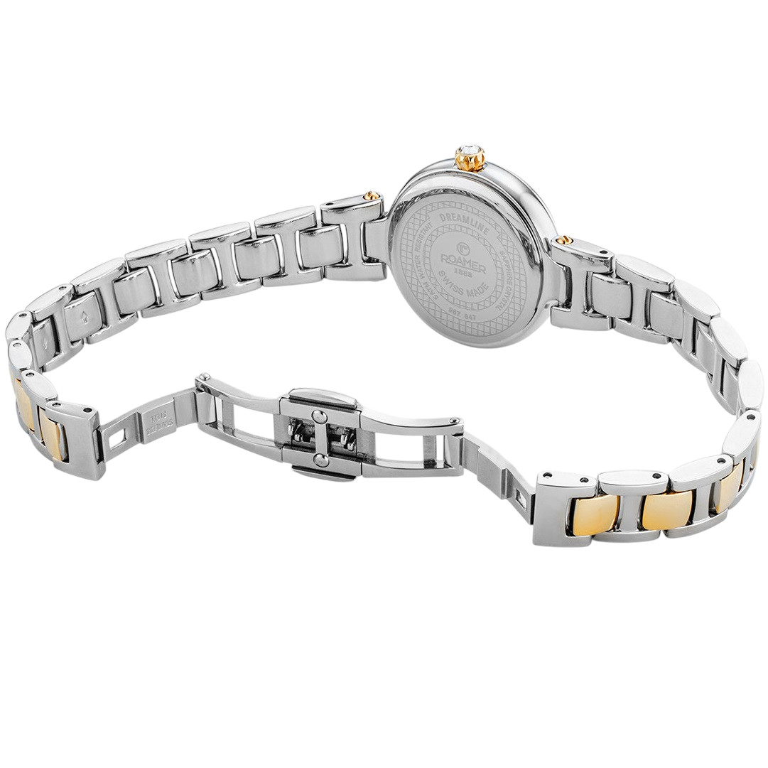 ROAMER Dreamline Diamond White Pearl Dial 28mm Two Tone Gold Stainless Steel Bracelet 967847-47-20-50 - 4