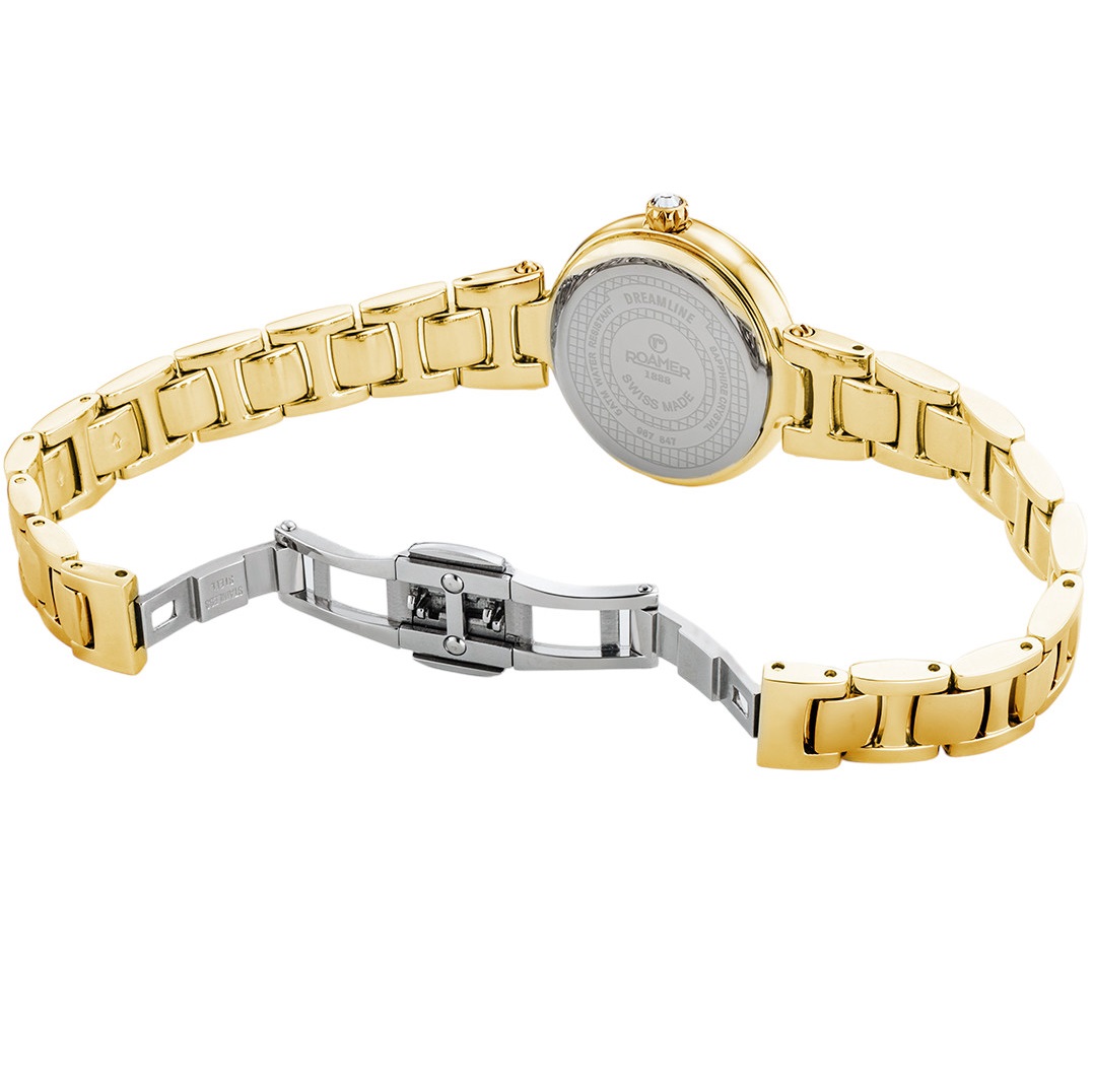 ROAMER Dreamline Diamond White Pearl Dial 28mm Gold Stainless Steel Bracelet 967847-48-30-50 - 4
