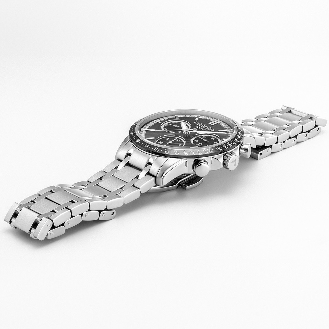 ROAMER Mercury Chrono Black Sunray Dial 43.5mm Silver Stainless Steel Bracelet 968988-41-85-20 - 3