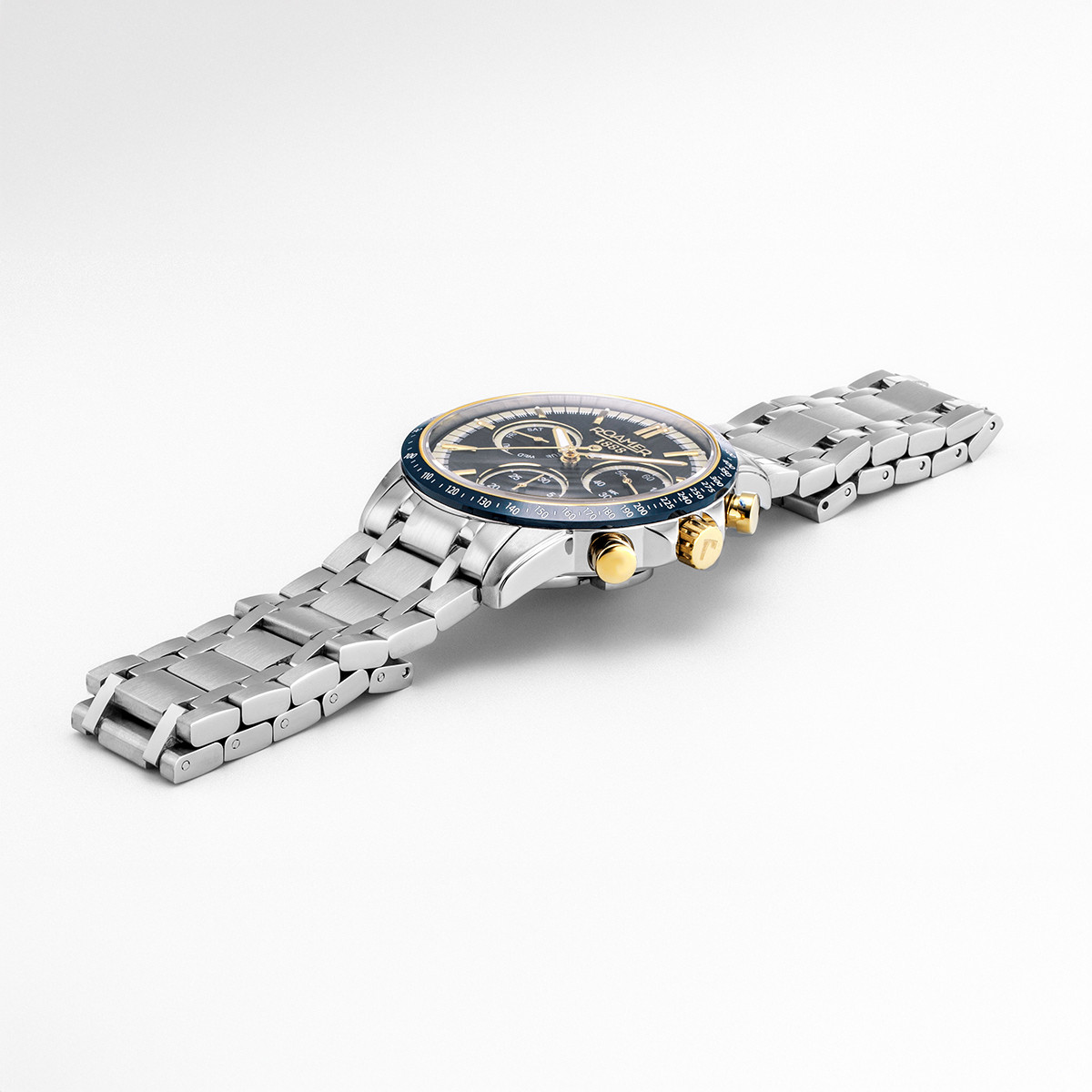 ROAMER Mercury Chrono Blue-Gold Sunray Dial 43.5mm Silver Stainless Steel Bracelet 968988-47-45-20 - 3