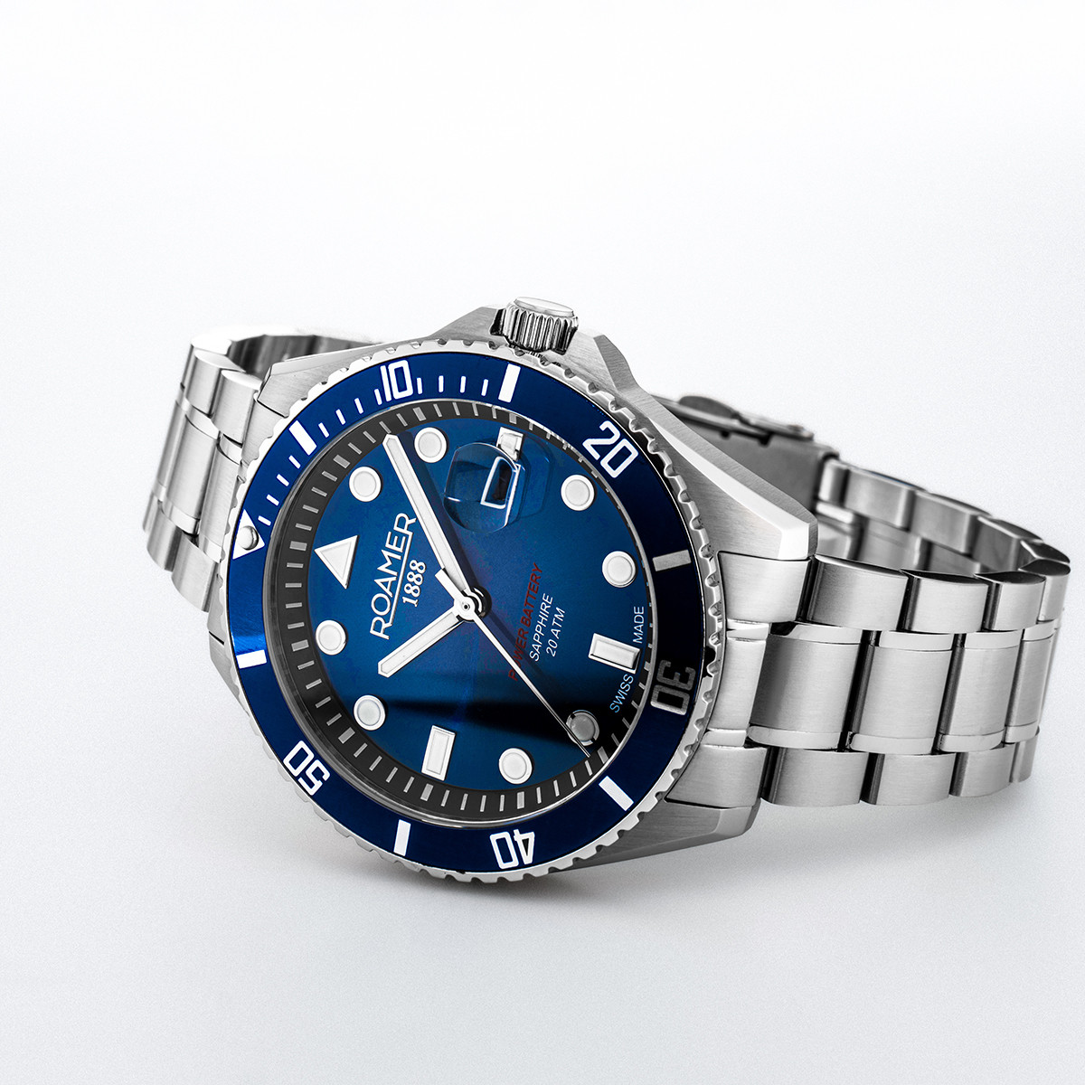 ROAMER Pro Scuba 200 Blue Dial 43mm Silver Stainless Steel Bracelet 969845-41-45-20 - 