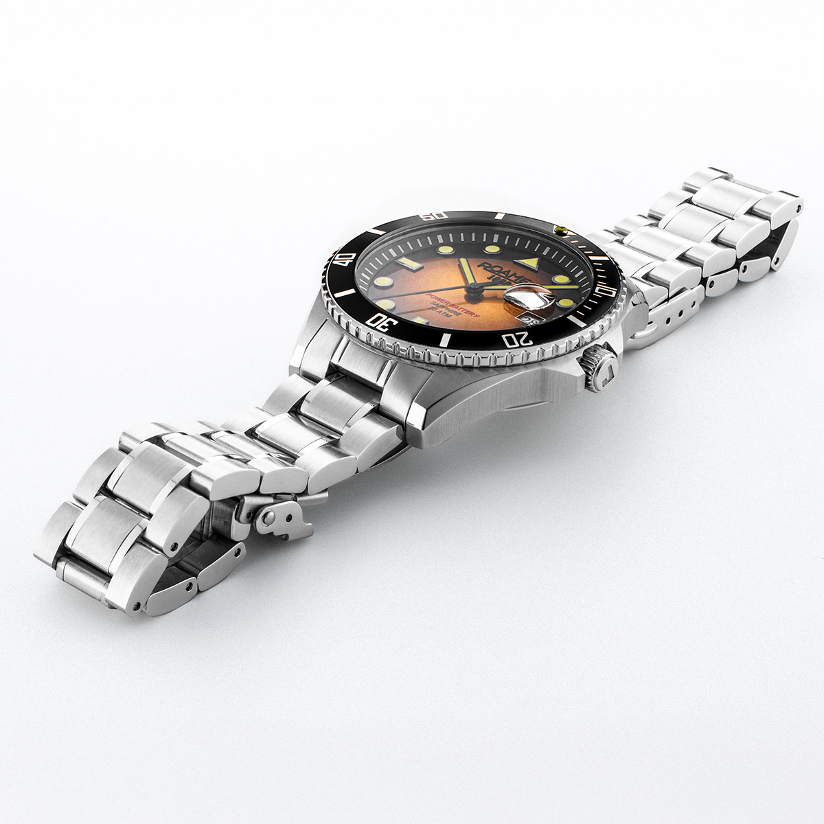 ROAMER Pro Scuba 200 Orange Dial 43mm Silver Stainless Steel Bracelet 969845-41-95-20 - 3