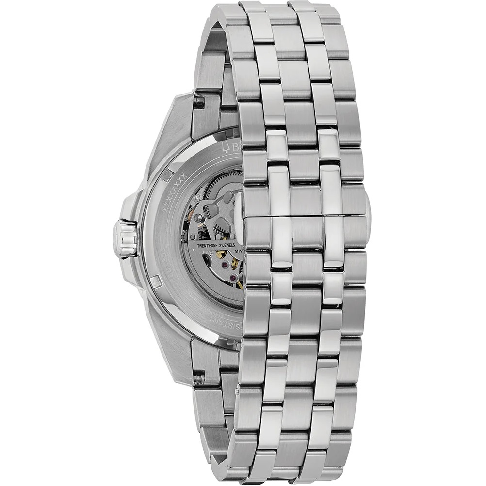 BULOVA Sutton Skeleton Automatic Silver Dial 43mm Silver Stainless Steel Bracelet 96A187 - 4