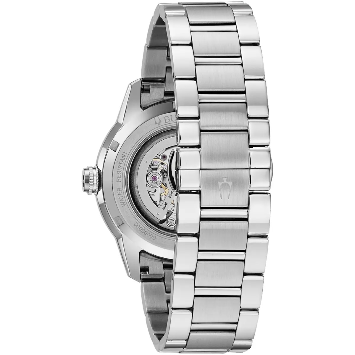BULOVA Sutton Skeleton Automatic Black Dial 43mm Silver Stainless Steel Bracelet 96A208 - 5