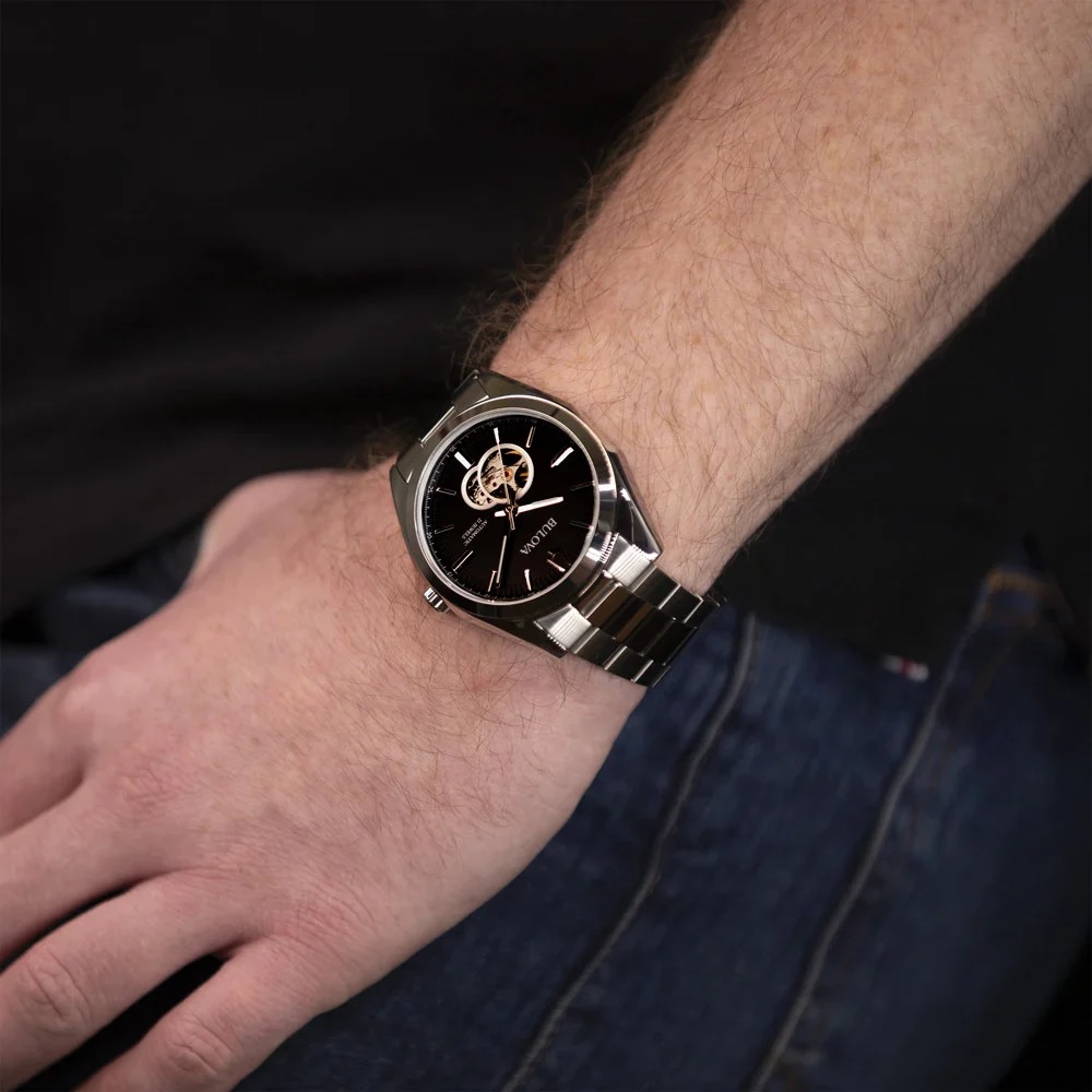 BULOVA Surveyor Open Aperture Automatic Black Dial 42mm Silver Stainless Steel Bracelet 96A270 - 7