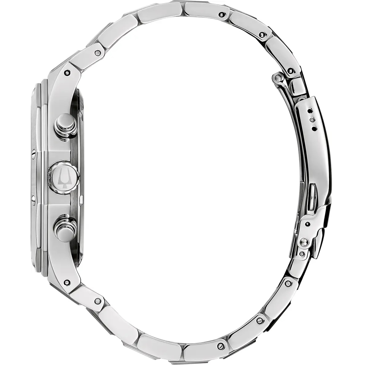 BULOVA Precisionist Chronograph Black Dial 44mm Silver Stainless Steel Bracelet 96B410 - 3