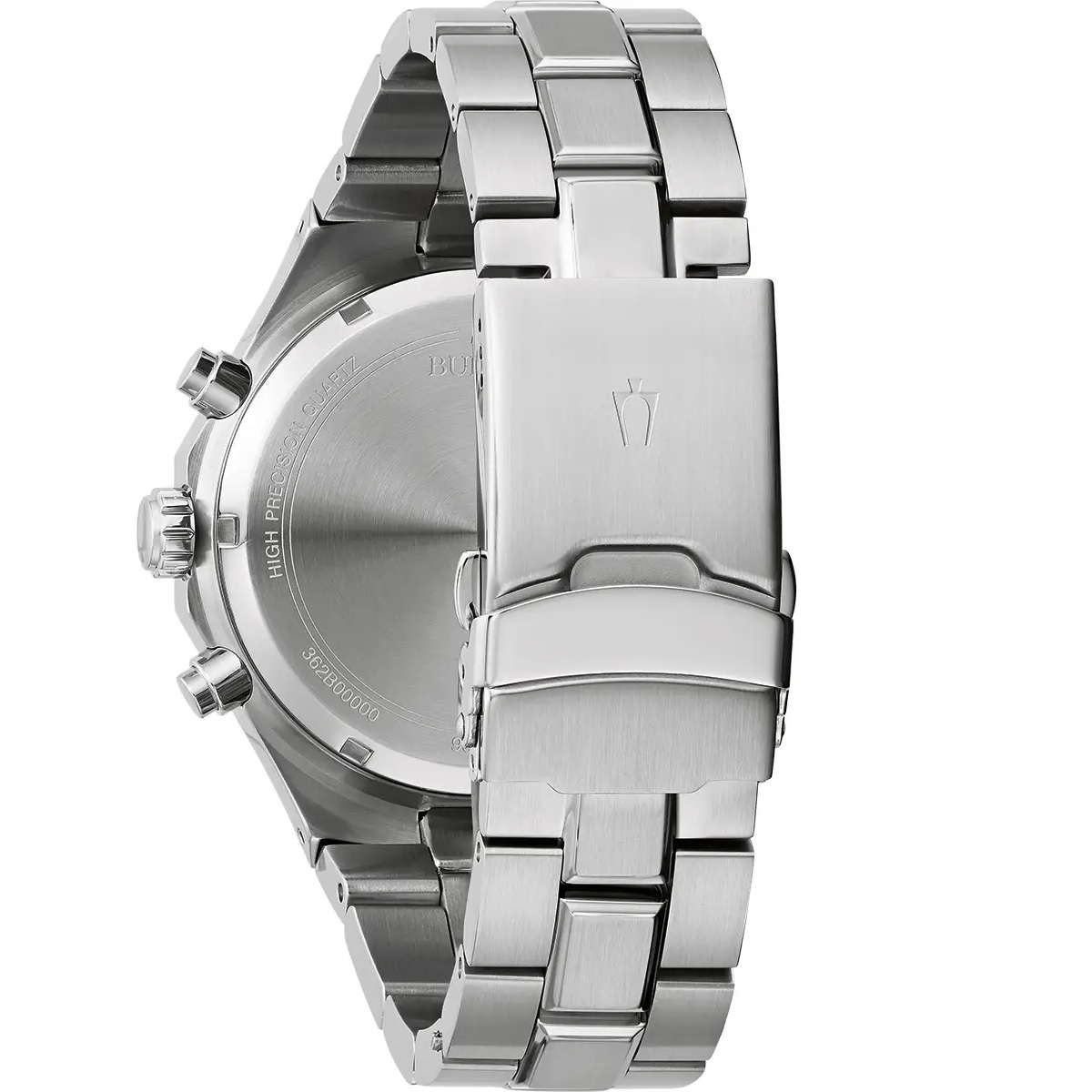BULOVA Precisionist Chronograph Black Dial 44mm Silver Stainless Steel Bracelet 96B410 - 4