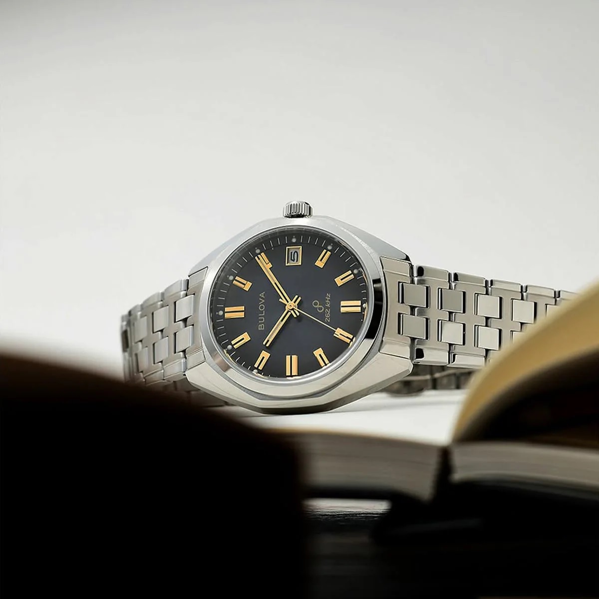 BULOVA Jet Star Precisionist Grey Gold Dial 40mm Silver Stainless Steel Bracelet 96B415 - 7