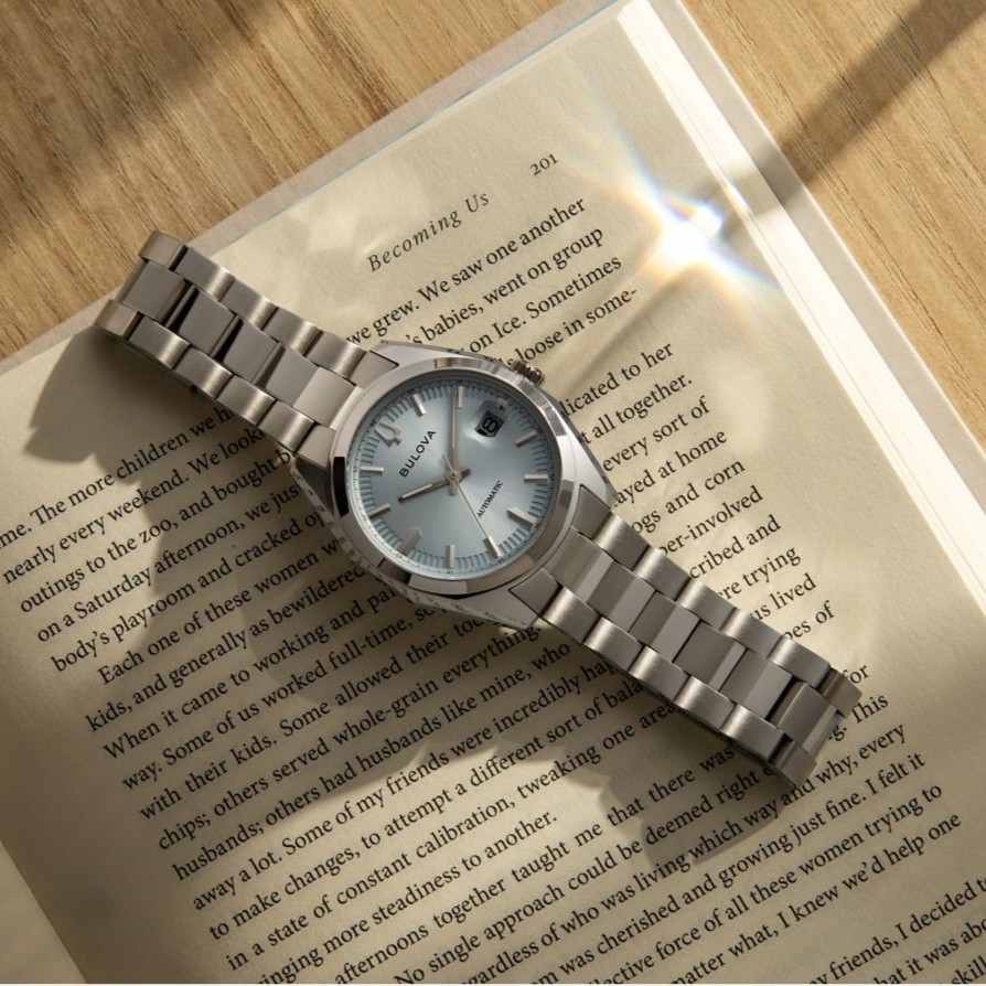 BULOVA Surveyor Automatic Light Blue Dial 39mm Silver Stainless Steel Bracelet 96B469 - 5