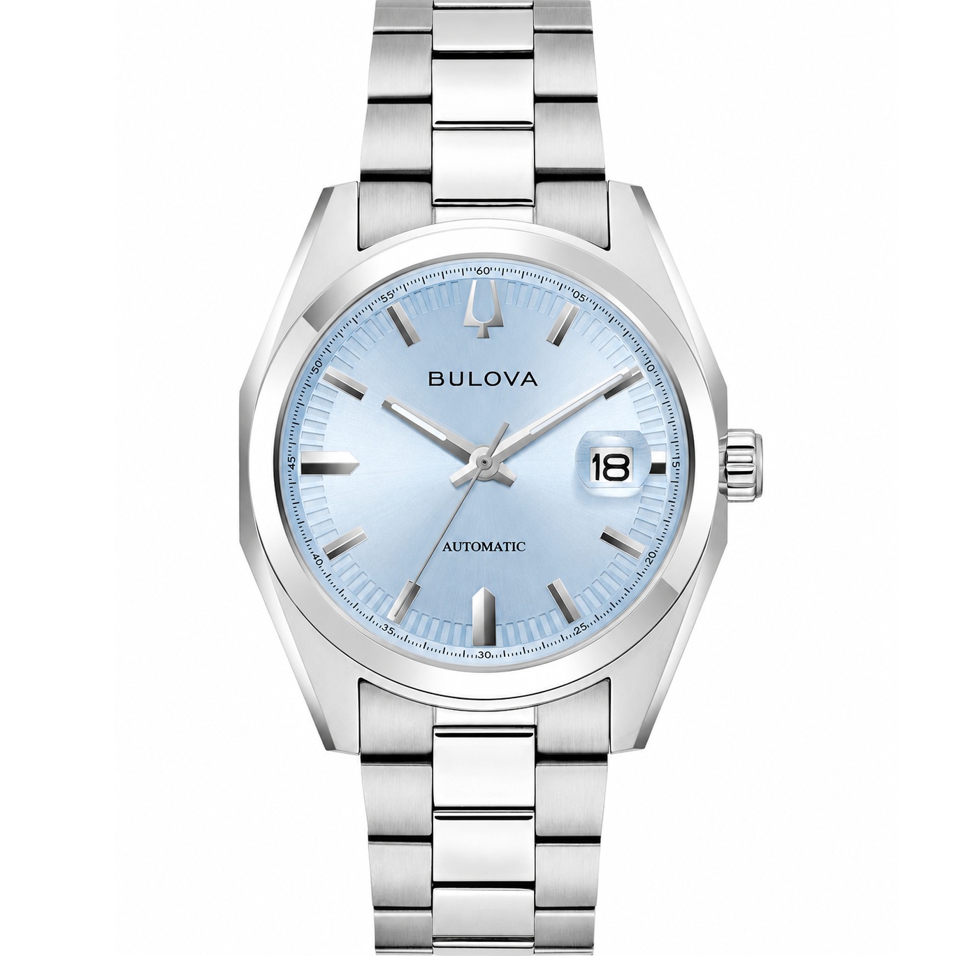 BULOVA Surveyor Automatic Light Blue Dial 39mm Silver Stainless Steel Bracelet 96B469 - 