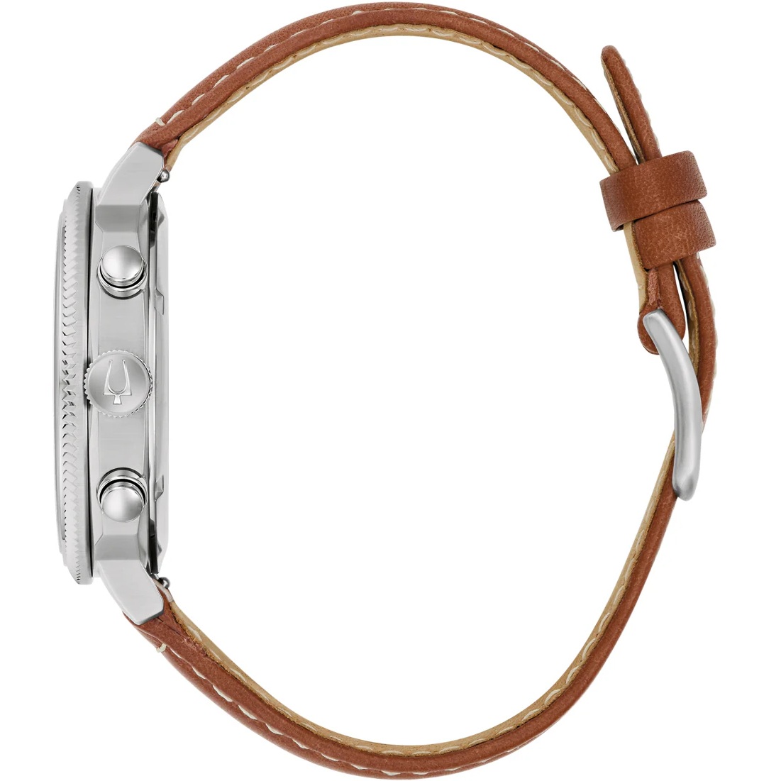 BULOVA Military Chronograph Precisionist Green Dial 42.5mm Silver Stainless Steel Brown Leather Strap 96B482 - 3
