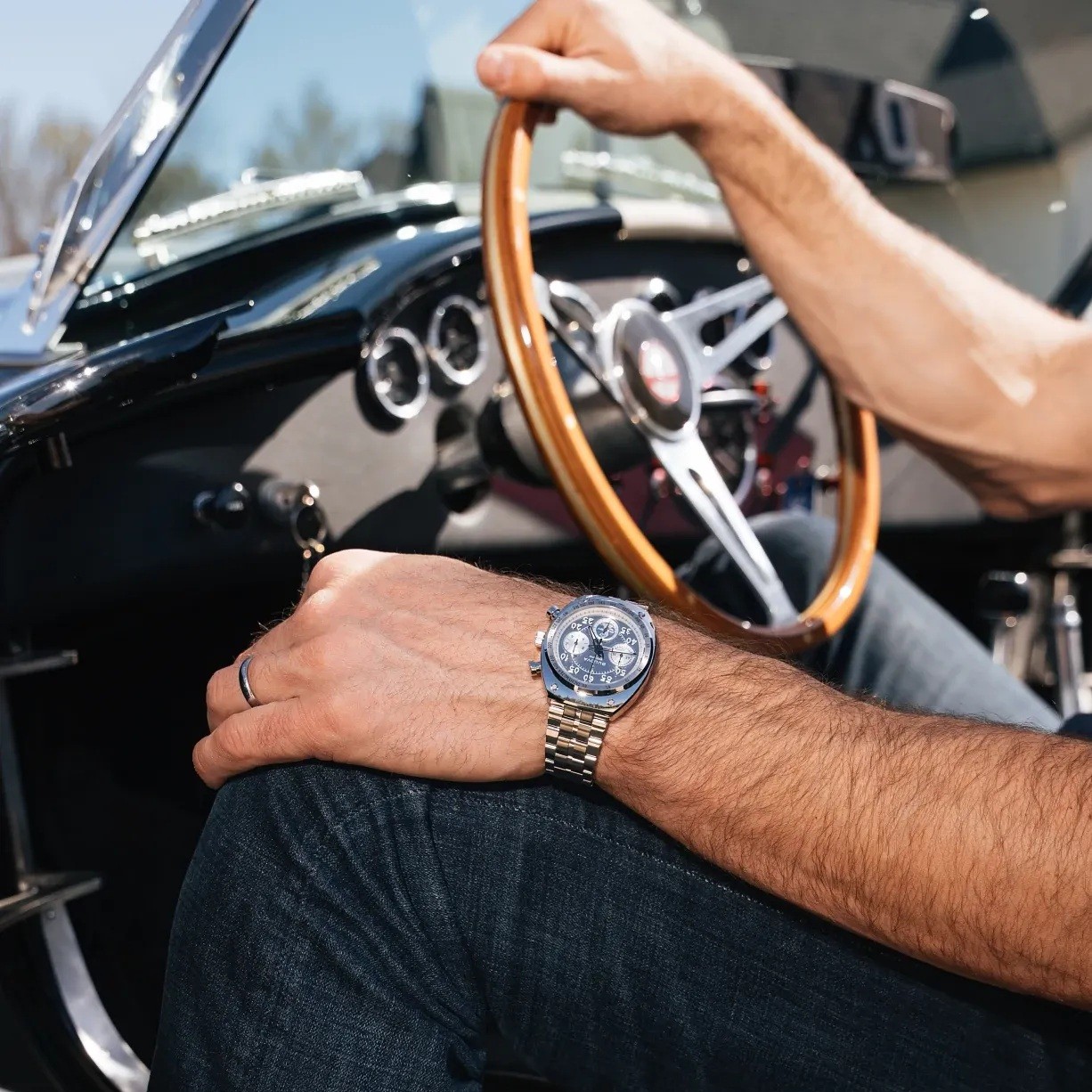 BULOVA Shelby Racer 50th Anniversary Limited Edition Chronograph Silver Dial 40.5mm Silver Stainless Steel Bracelet 96K118 - 5
