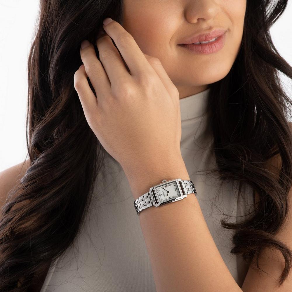 BULOVA Sutton White Pearl Dial with Diamonds 21×33mm Silver Stainless Steel Bracelet 96P244 - 