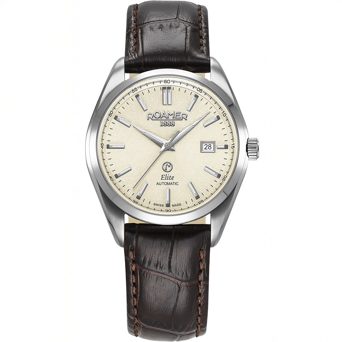 ROAMER Elite Automatic Beige Dial 42mm Silver Stainless Steel Bracelet Box Set with Brown Leather Strap 970983-41-05-20 - 3