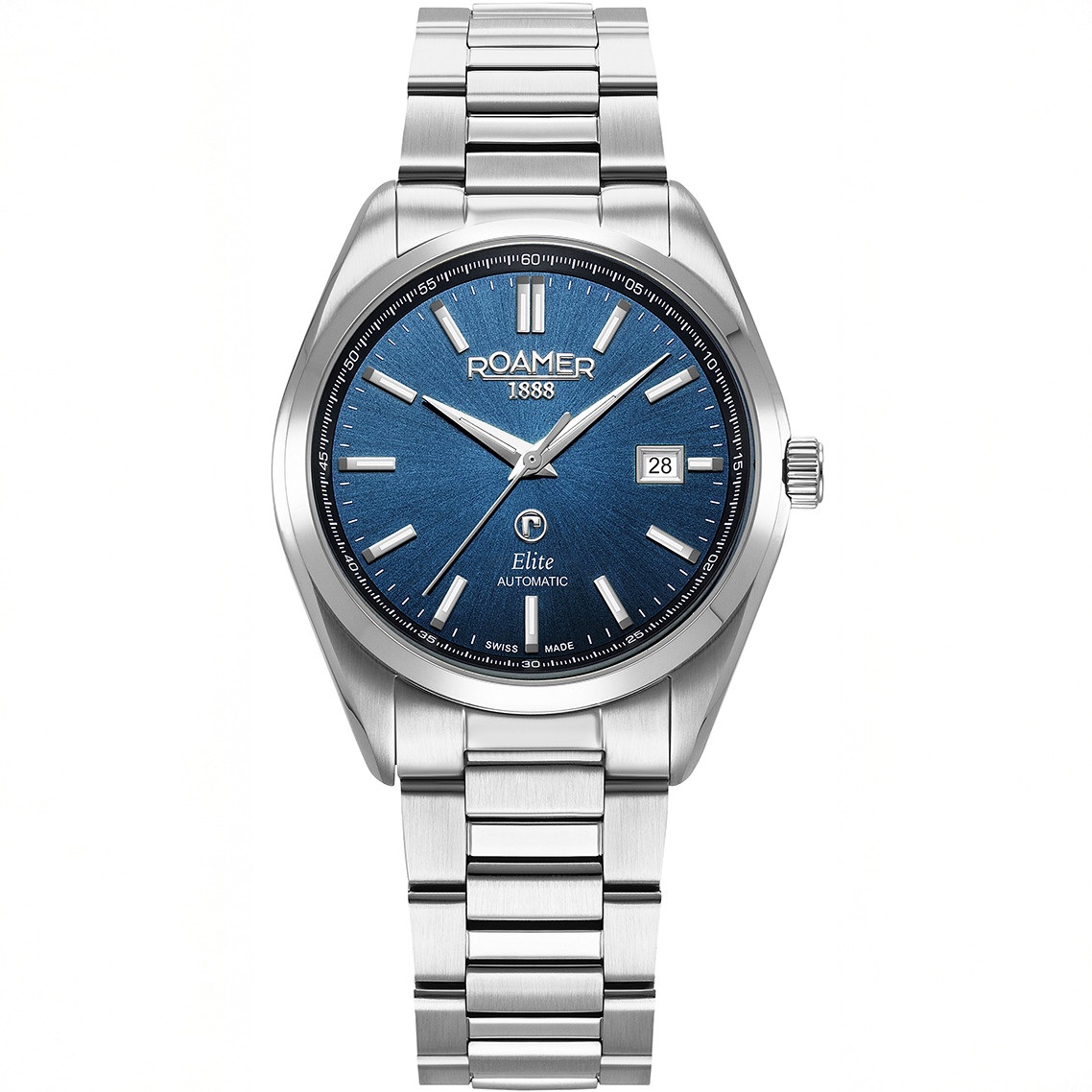 ROAMER Elite Automatic Blue Dial 42mm Silver Stainless Steel Bracelet Box Set with Black Leather Strap 970983-41-45-20 - 