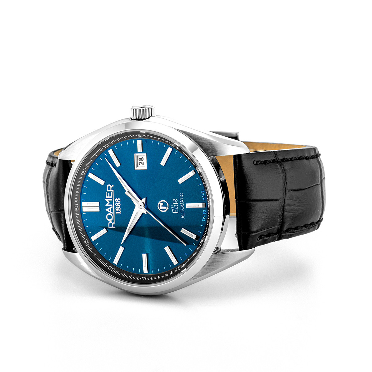 ROAMER Elite Automatic Blue Dial 42mm Silver Stainless Steel Bracelet Box Set with Black Leather Strap 970983-41-45-20 - 5