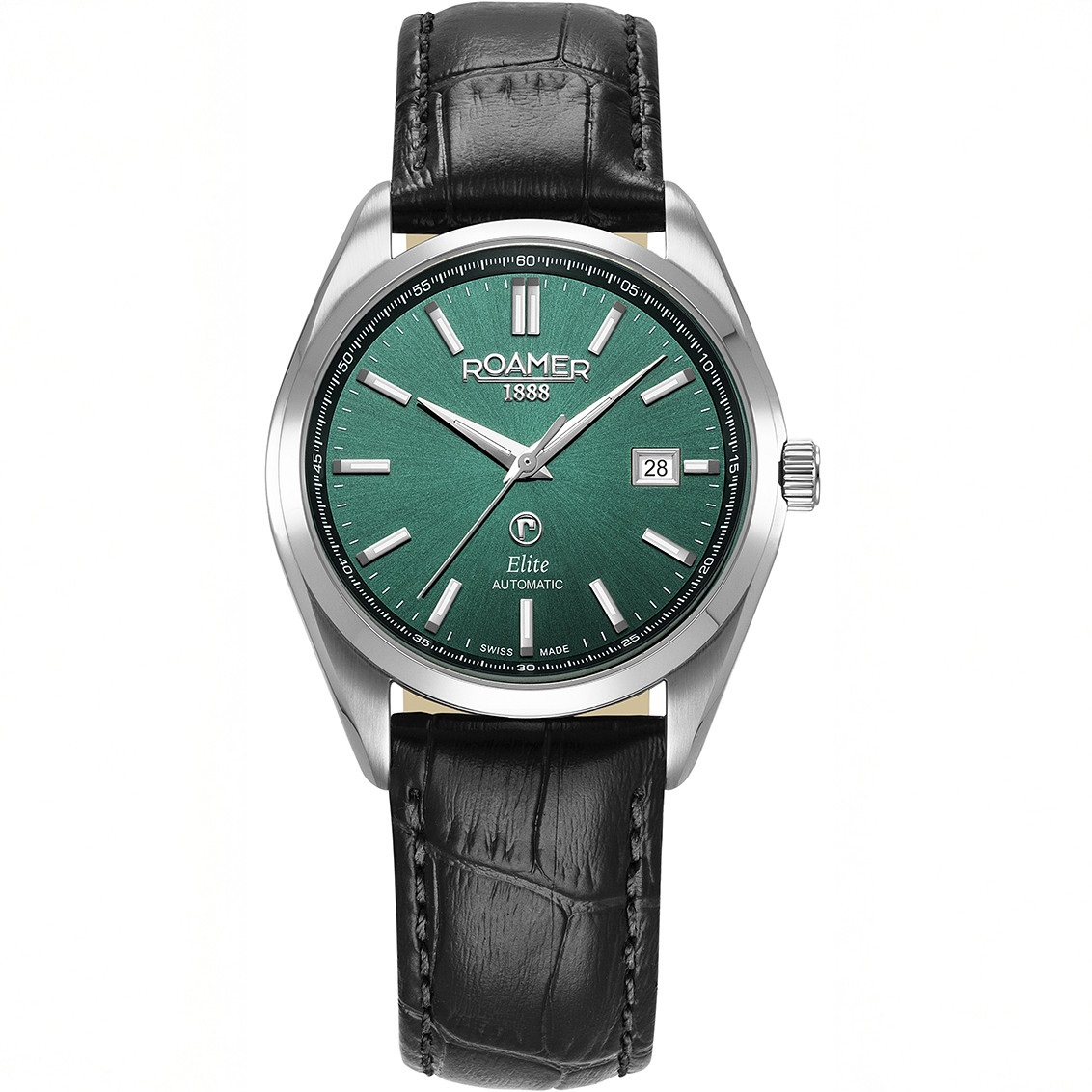 ROAMER Elite Automatic Green Dial 42mm Silver Stainless Steel Bracelet Box Set with Black Leather Strap 970983-41-75-20 - 3