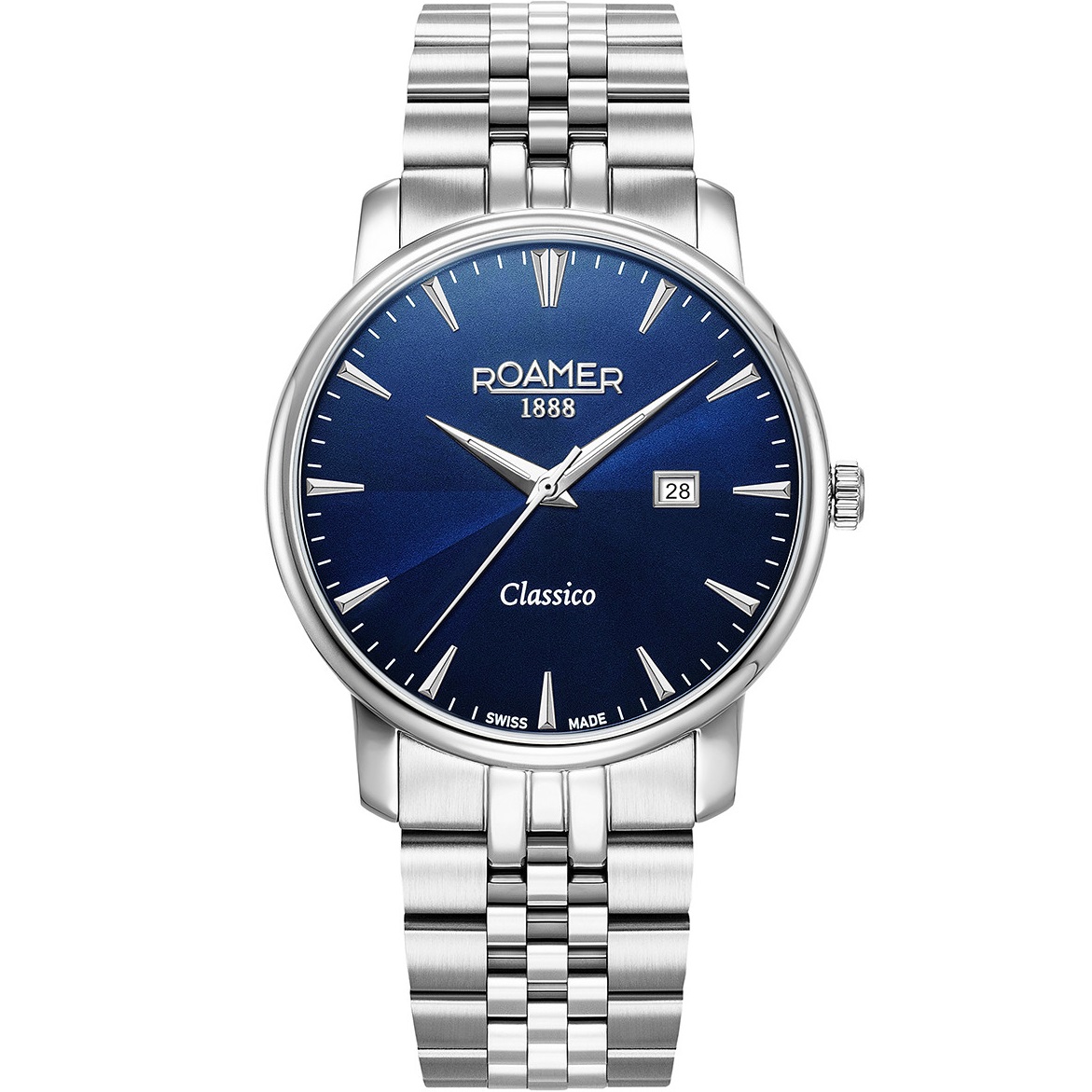 ROAMER Classico Gents Blue Dial 40mm Silver Stainless Steel Bracelet 971856-41-45-50 - 