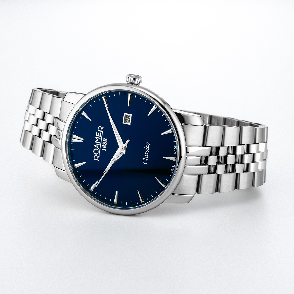 ROAMER Classico Gents Blue Dial 40mm Silver Stainless Steel Bracelet 971856-41-45-50 - 
