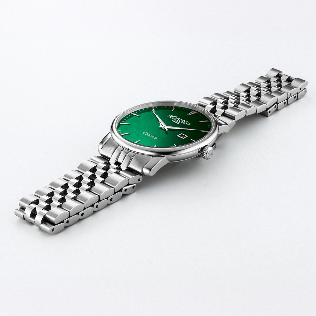 ROAMER Classico Gents Green Dial 40mm Silver Stainless Steel Bracelet 971856-41-75-50 - 3