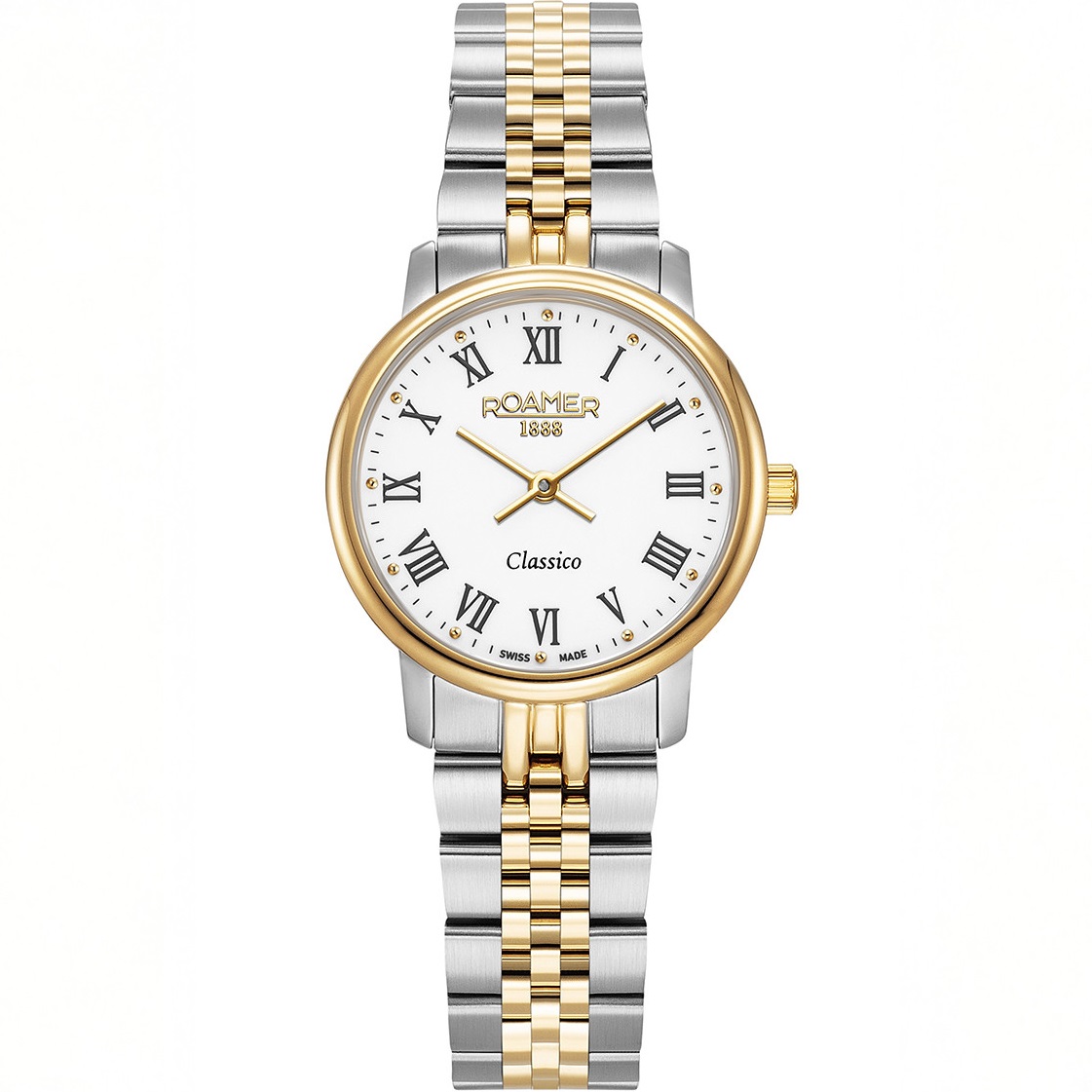 ROAMER Classico Ladies White Dial 30mm Two Tone Gold Stainless Steel Bracelet 971857-48-25-50 - 