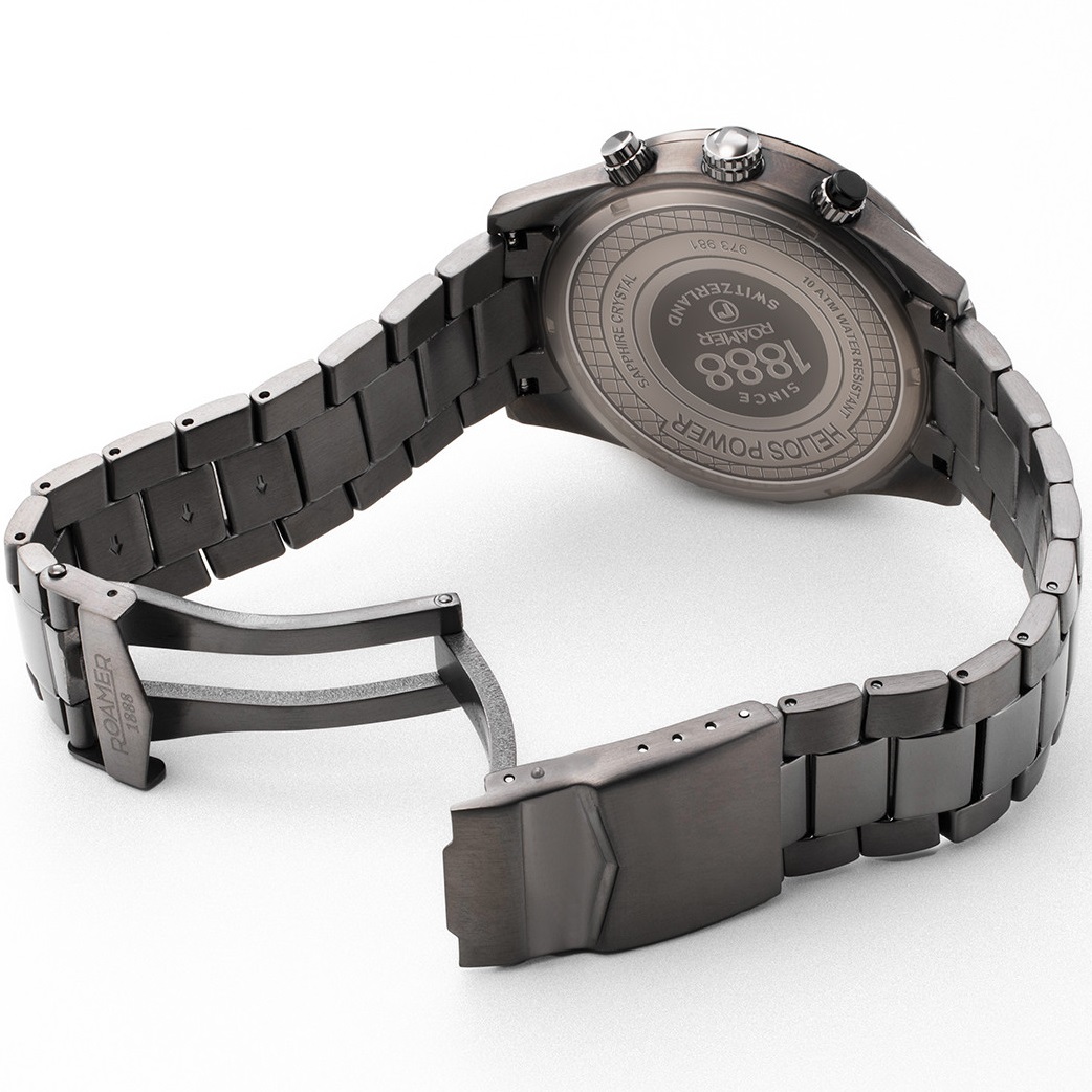 ROAMER Helios Power Chronograph Blue Dial 43.5mm Black Titanium Bracelet 973981-44-45-20 - 4
