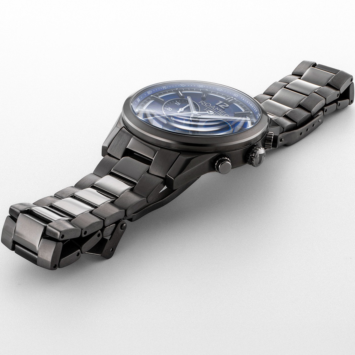 ROAMER Helios Power Chronograph Blue Dial 43.5mm Black Titanium Bracelet 973981-44-45-20 - 3
