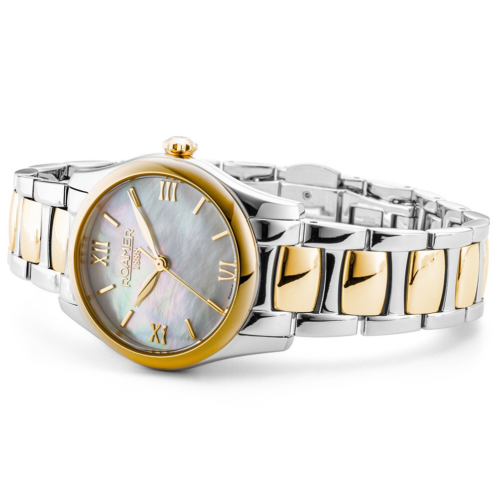 ROAMER Eleganza White Pearl Dial 30mm Two Tone Gold Stainless Steel Bracelet 974847-47-20-20 - 