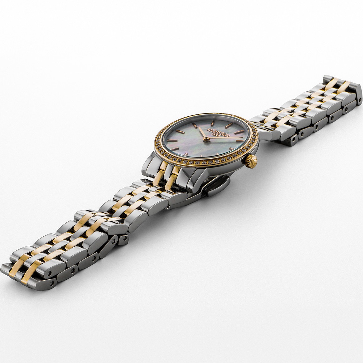 ROAMER Scala Crystals White Pearl Dial 28mm Two Tone Gold Stainless Steel Bracelet 976830-47-20-50 - 3