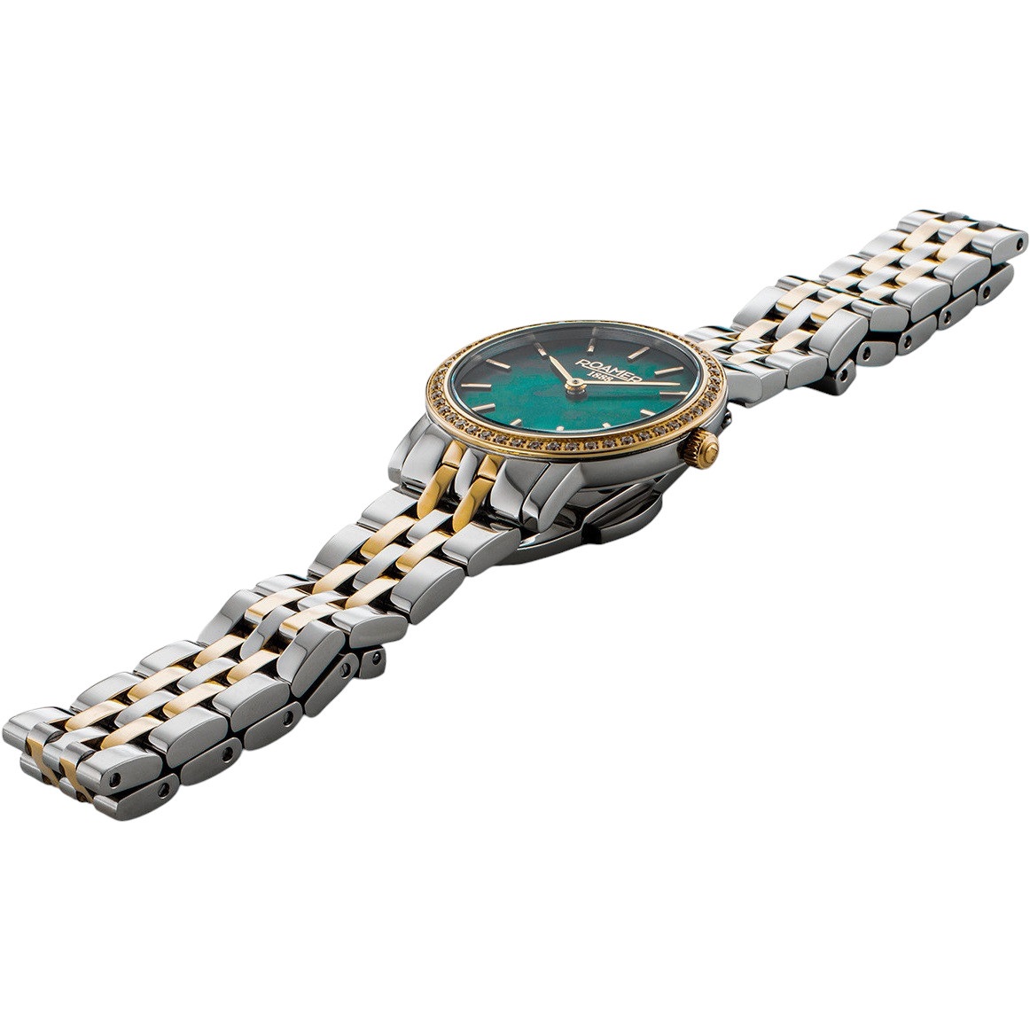 ROAMER Scala Crystals Green Pearl Dial 28mm Two Tone Gold Stainless Steel Bracelet 976830-47-70-50 - 3