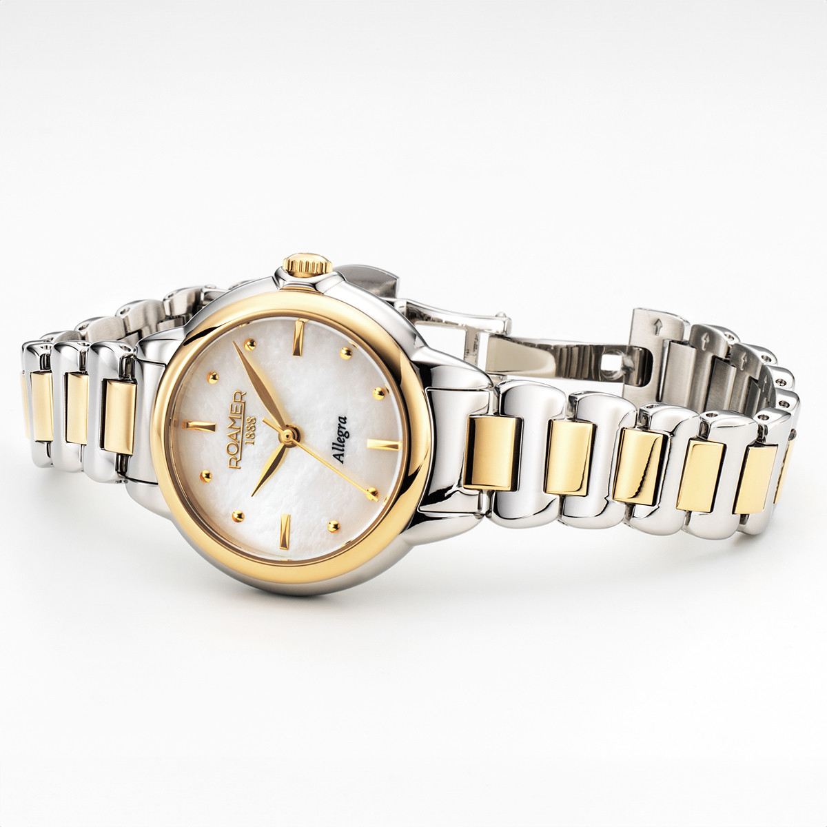 ROAMER Allegra White Pearl Dial 32mm Two Tone Gold Stainless Steel Bracelet 977847-47-20-20 - 